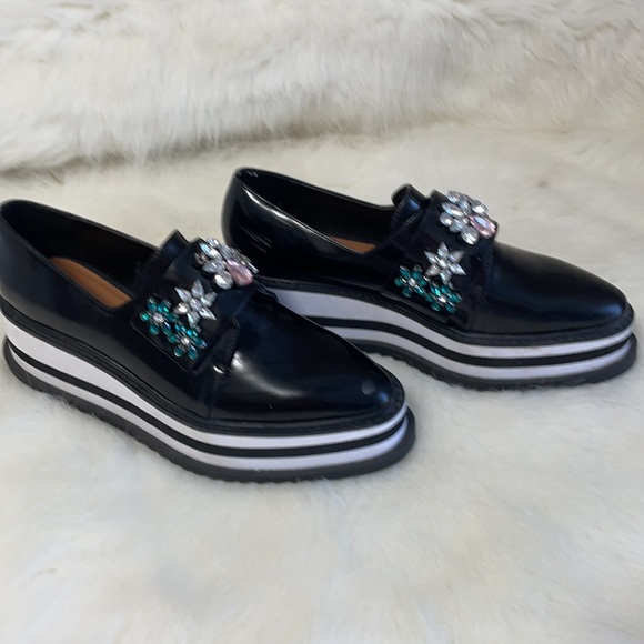 Zara Black Loafers with Jewel Embellishments - Picture 2 of 4